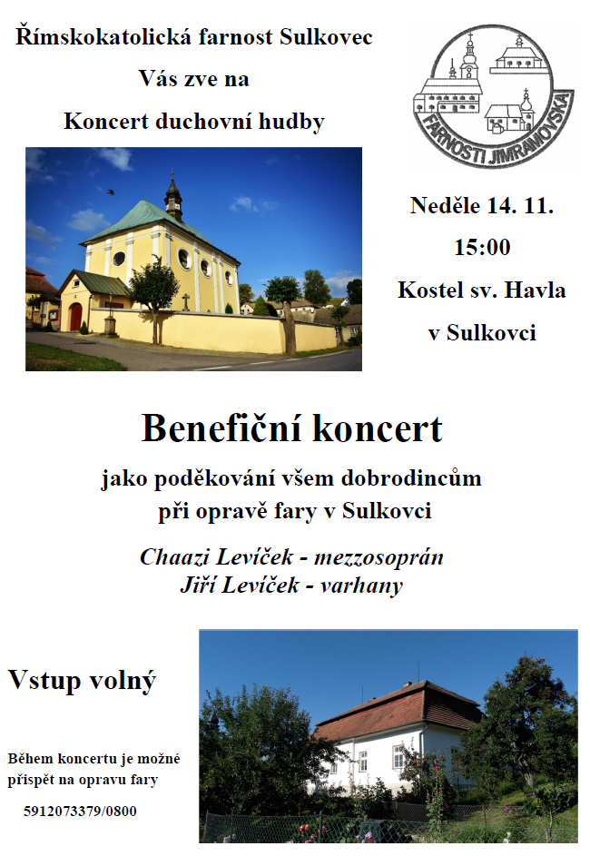 Benefiční koncert v kostele sv. Havla v Sulkovci